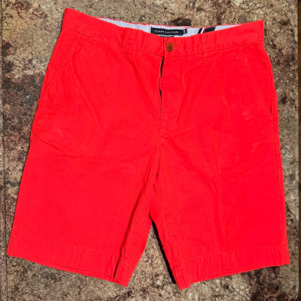 Tommy Hilfiger Men's Classic Fit Tomato Red Shorts